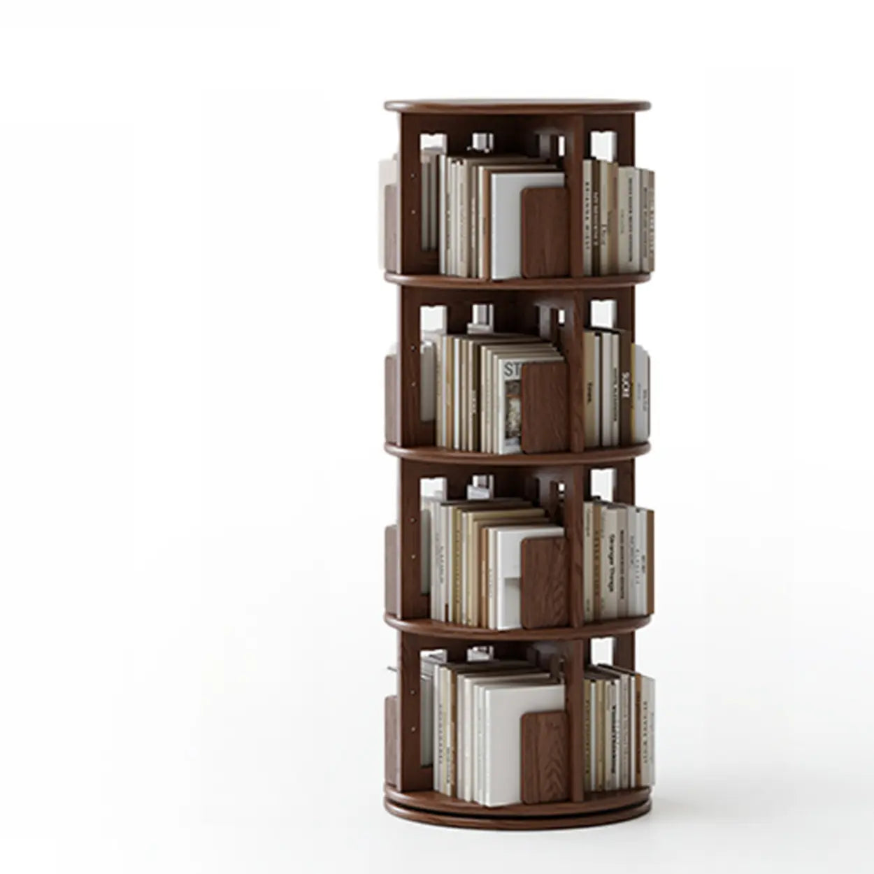 Scandinavian Tiered Rotating Wood Corner Bookshelf