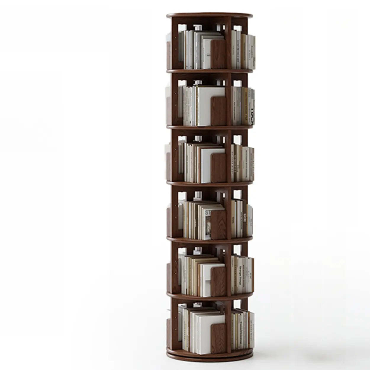 Scandinavian Tiered Rotating Wood Corner Bookshelf