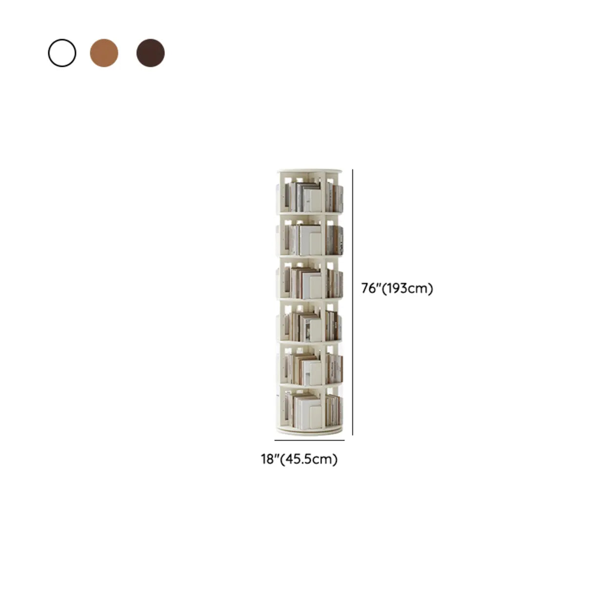 Scandinavian Tiered Rotating Wood Corner Bookshelf