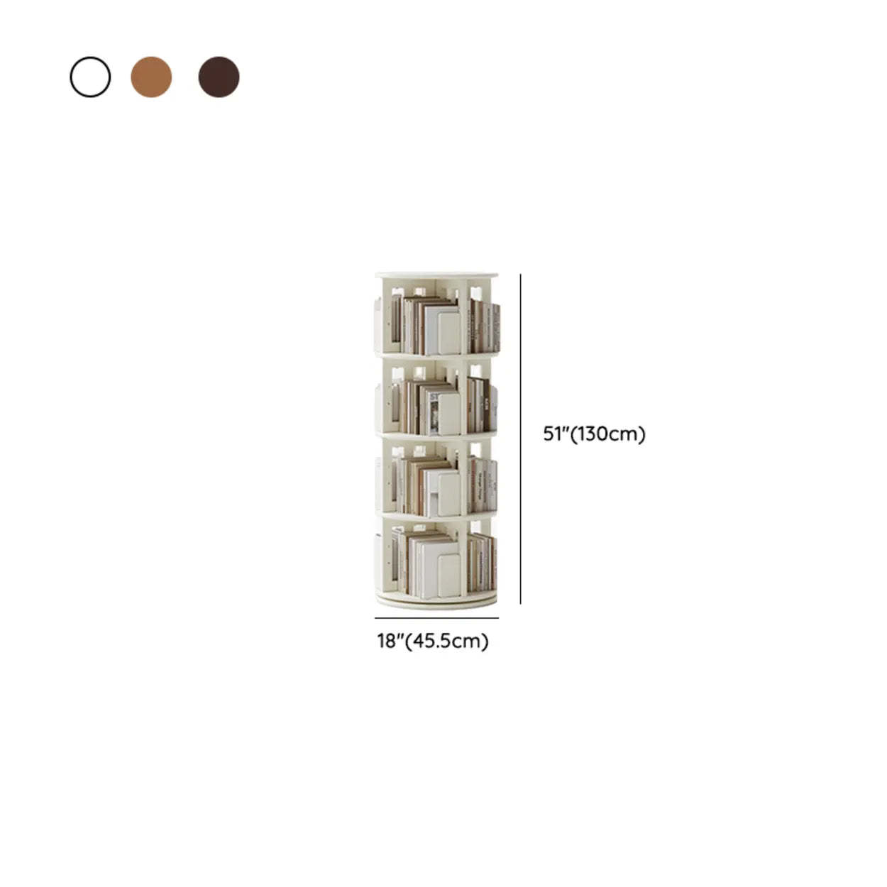Scandinavian Tiered Rotating Wood Corner Bookshelf