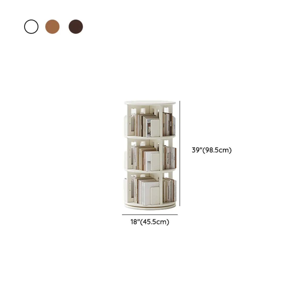 Scandinavian Tiered Rotating Wood Corner Bookshelf