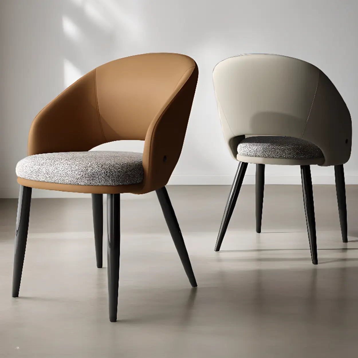 Scandinavian Upholstered Arm Dining Chair