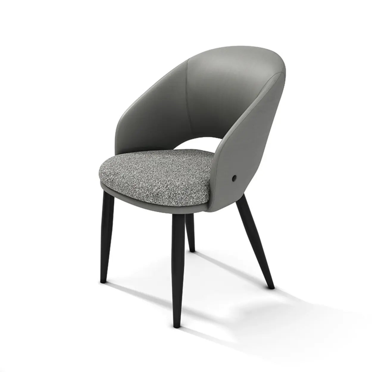 Scandinavian Upholstered Arm Dining Chair — Dark Gray
