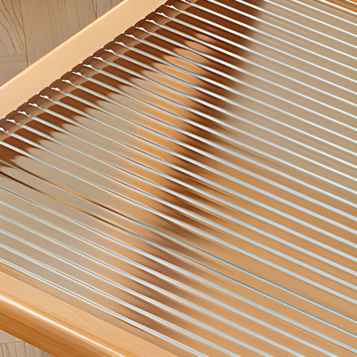 Scandinavian Wood and Glass Side Table with Shelf