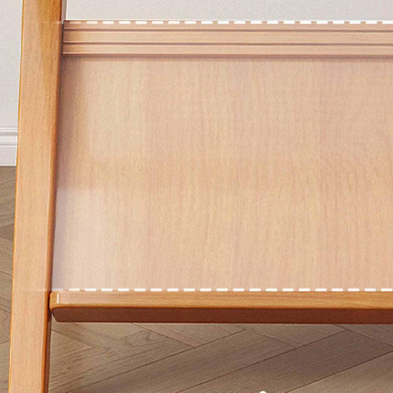 Scandinavian Wood and Glass Side Table with Shelf