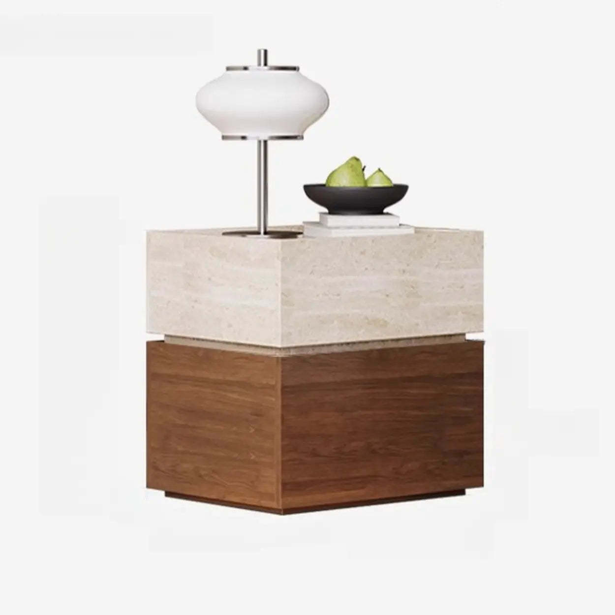 Lighom nordic wood nightstands in wood glass