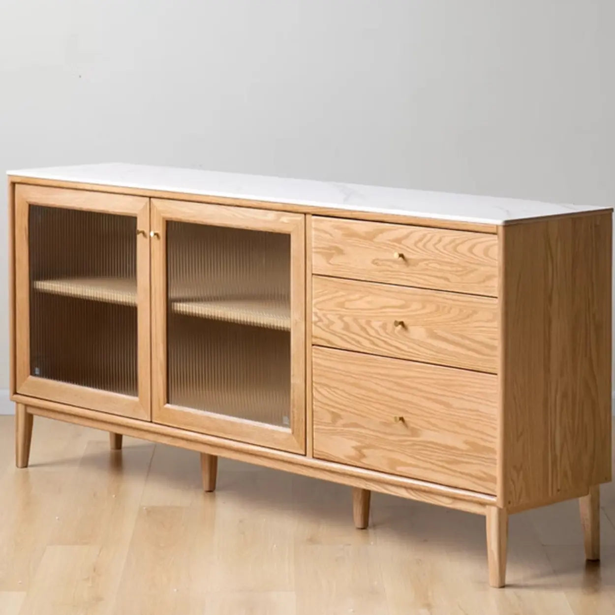 Scandinavian Natural Wood Cabinet Buffet — Slate