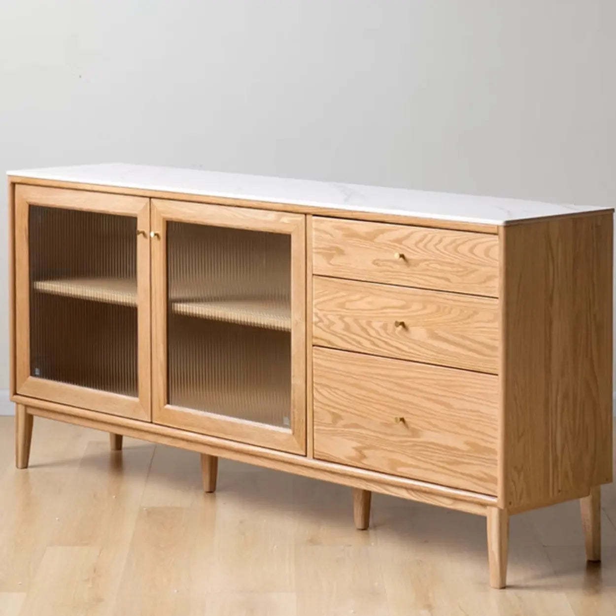 Scandinavian Natural Wood Cabinet Buffet — Slate