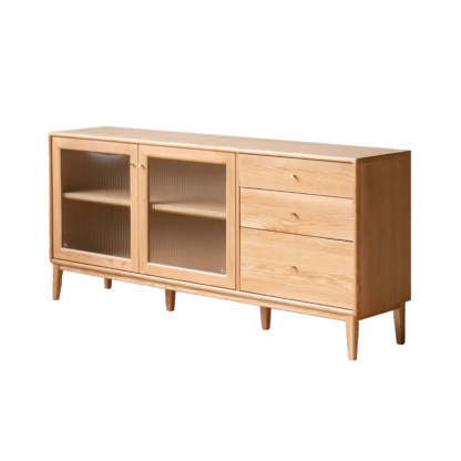 Scandinavian Natural Wood Cabinet Buffet — Slate