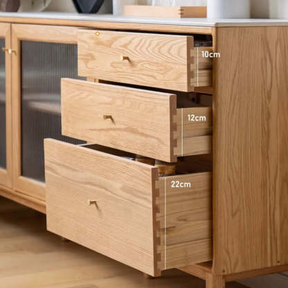 Scandinavian Natural Wood Cabinet Buffet