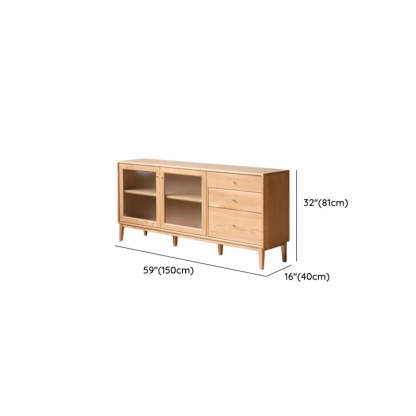 Scandinavian Natural Wood Cabinet Buffet