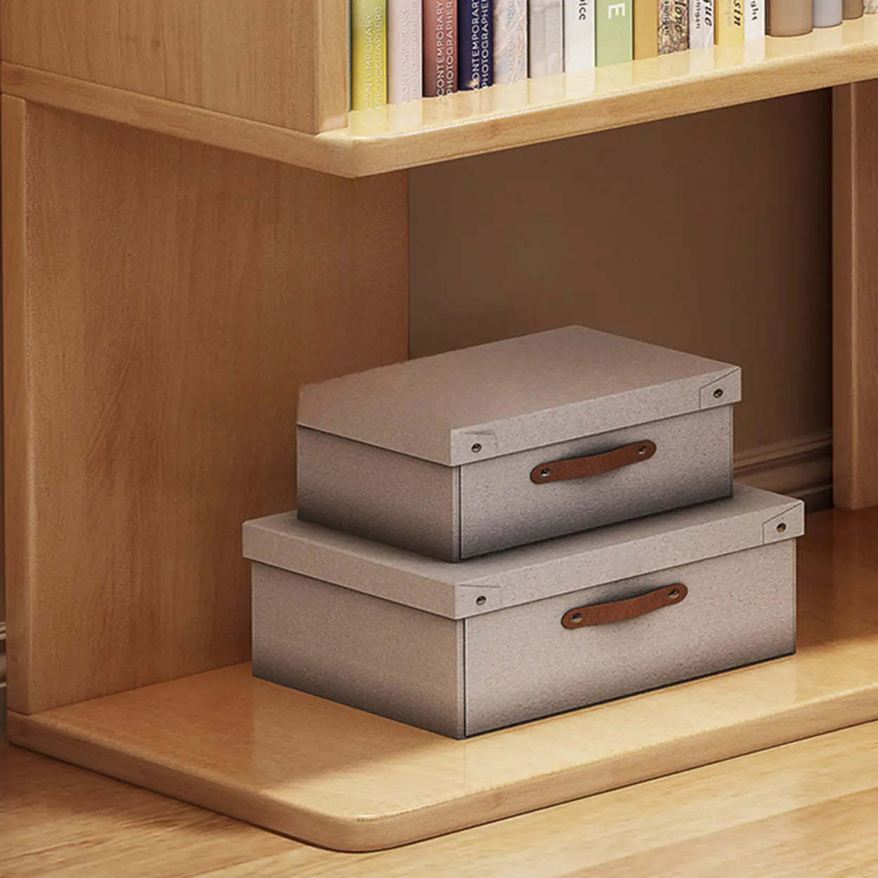 Scandinavian Wood Corner L-Shaped Bookshelf
