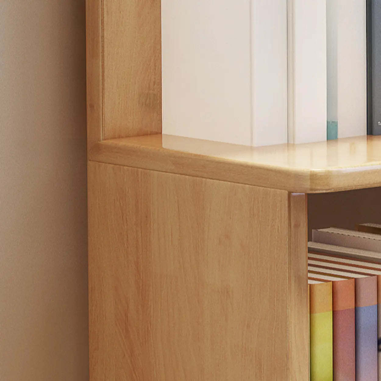Scandinavian Wood Corner L-Shaped Bookshelf