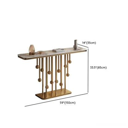 Artistic Globe-Base Stone Console Table