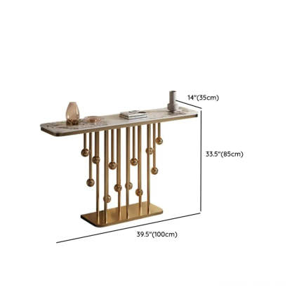 Artistic Globe-Base Stone Console Table