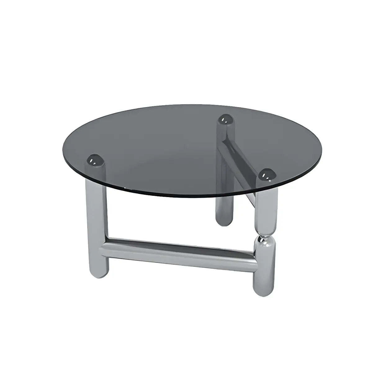Glass Round Three-Leg Coffee Table — Clear