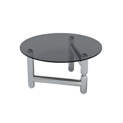 Glass Round Three-Leg Coffee Table — Clear