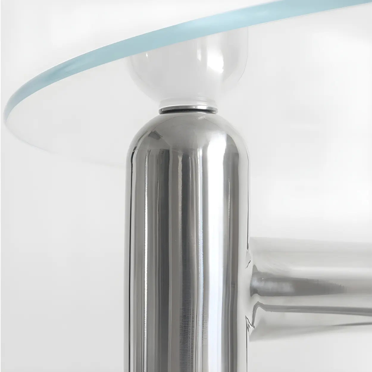Glass Round Three-Leg Coffee Table — Gray