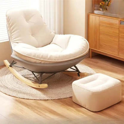 Upholstered Tufted Rocking Chair — Gray