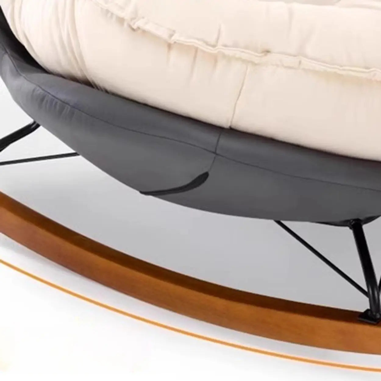 Upholstered Tufted Rocking Chair — Brown
