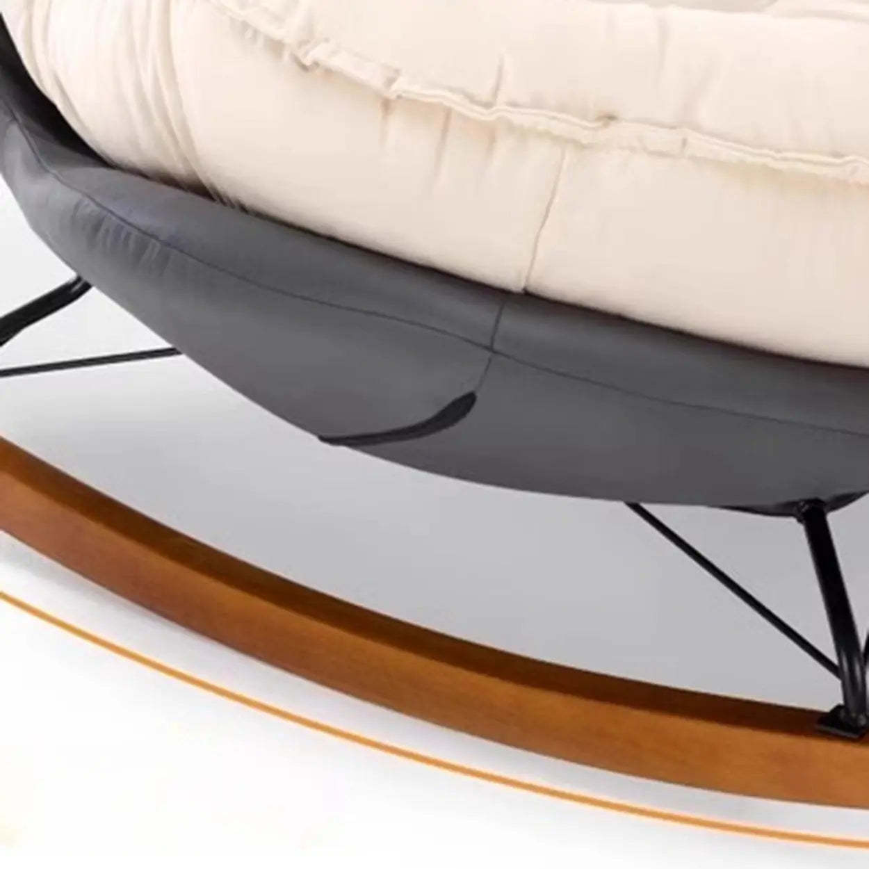 Upholstered Tufted Rocking Chair — Brown