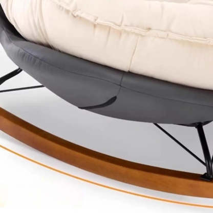Upholstered Tufted Rocking Chair — Brown
