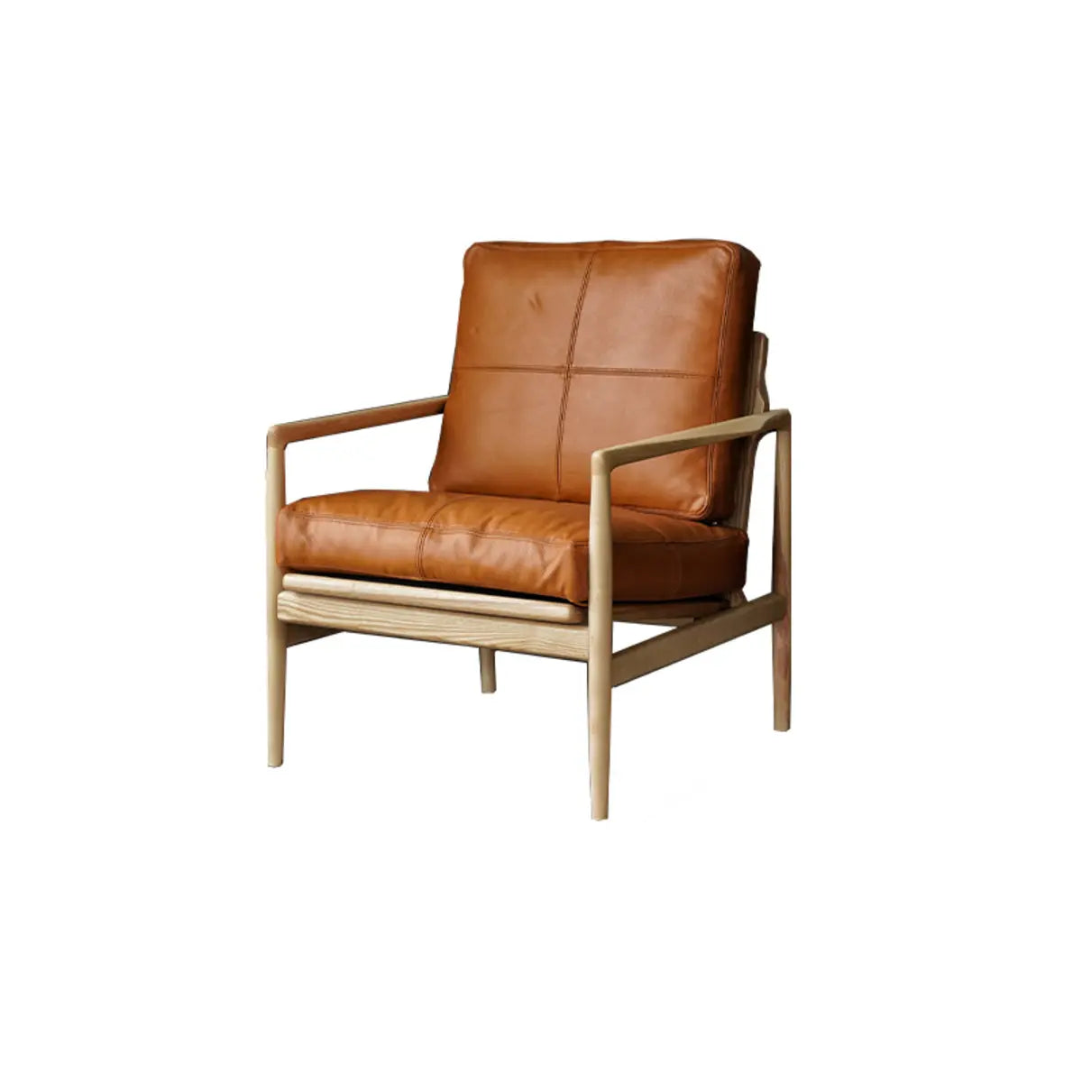 Scratch Resistant Leather Cushion Back Arm Chair — Dark Gray / Walnut / Tech Cloth