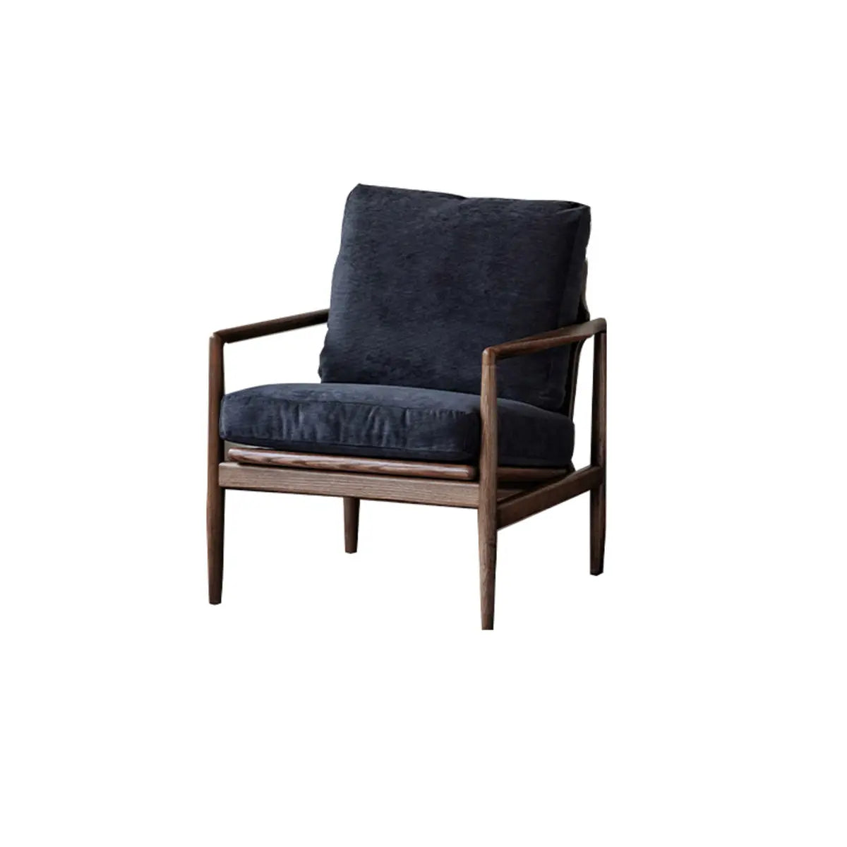 Scratch Resistant Leather Cushion Back Arm Chair — Light Gray / Walnut / Tech Cloth