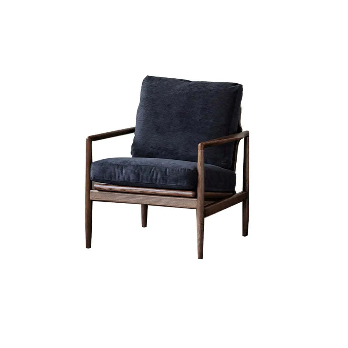 Scratch Resistant Leather Cushion Back Arm Chair — Light Gray / Walnut / Tech Cloth