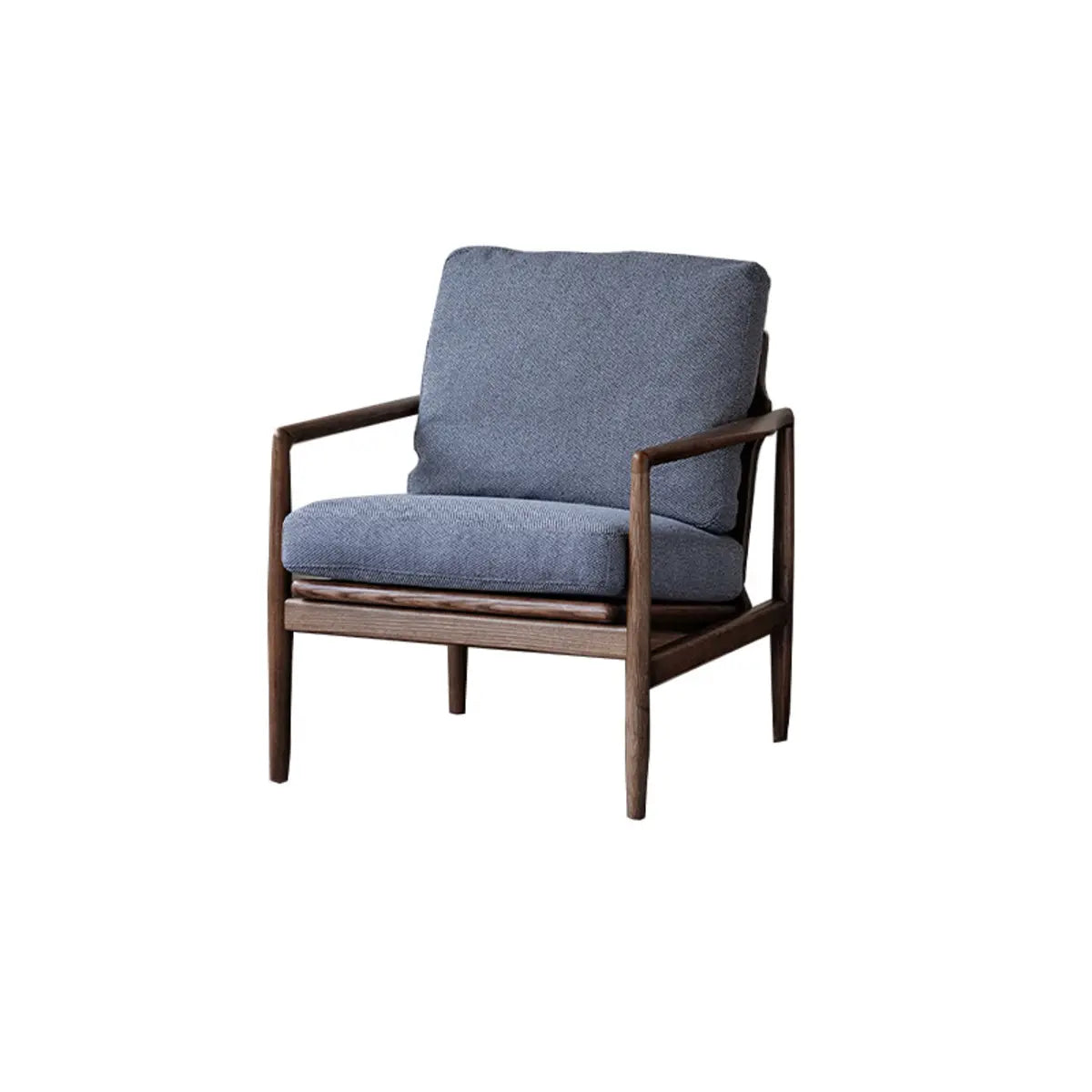 Scratch Resistant Leather Cushion Back Arm Chair — Off-White / Walnut / Tech Cloth