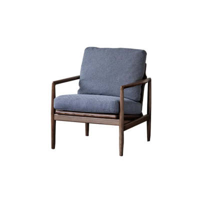 Scratch Resistant Leather Cushion Back Arm Chair — Off-White / Walnut / Tech Cloth