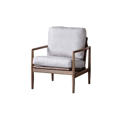 Scratch Resistant Leather Cushion Back Arm Chair