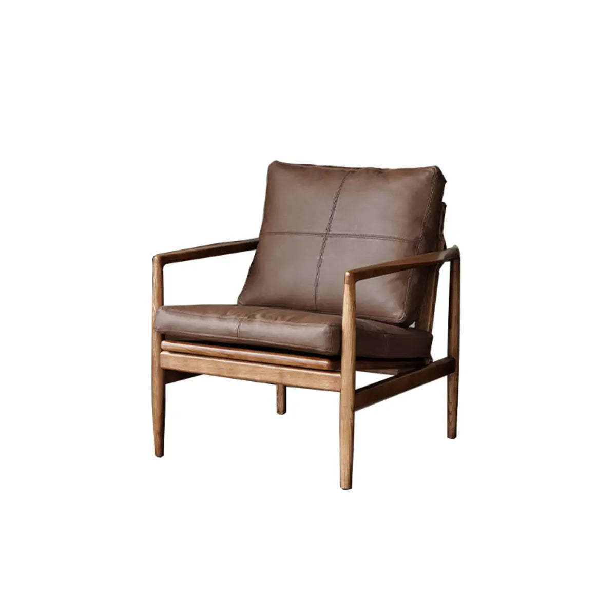 Scratch Resistant Leather Cushion Back Arm Chair