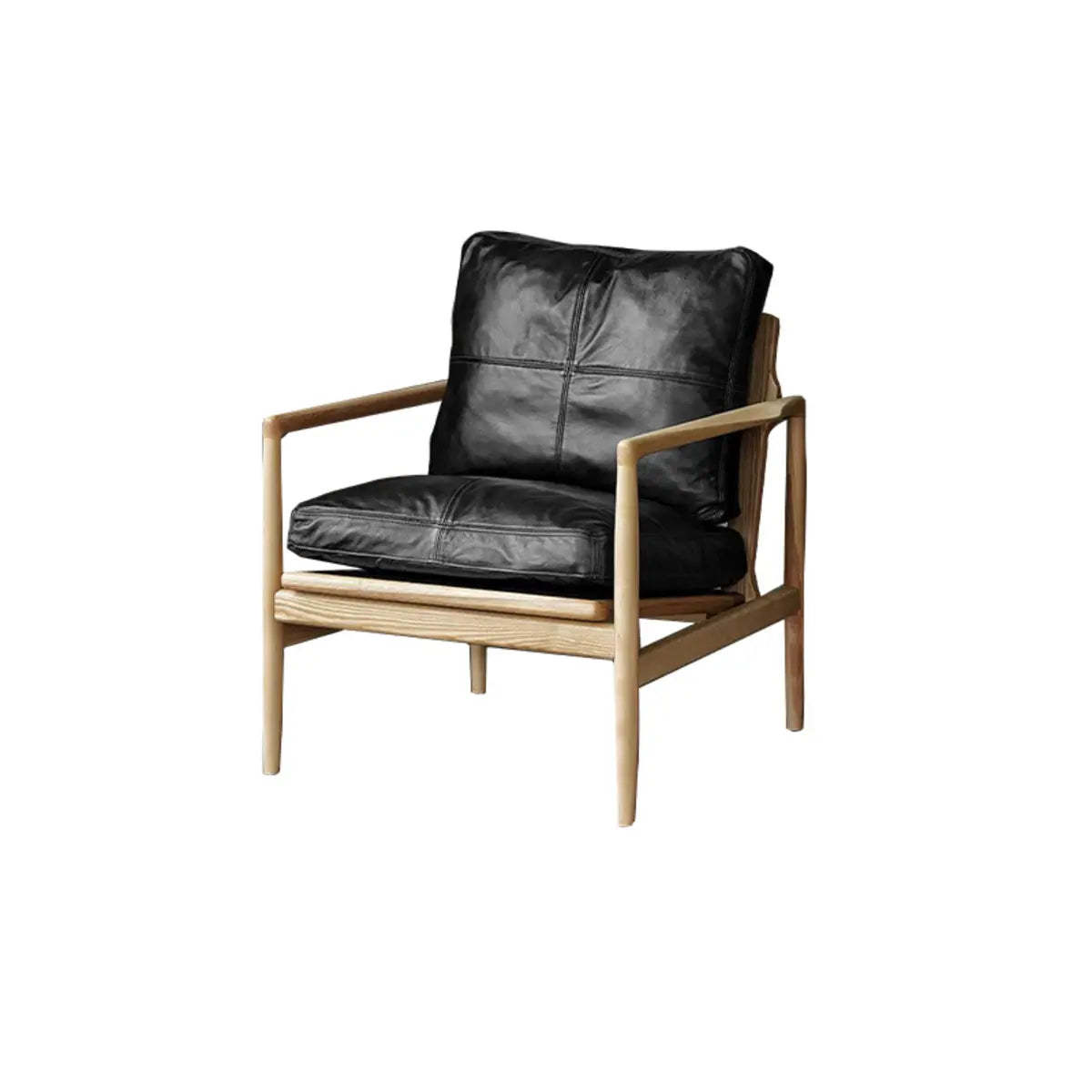Scratch Resistant Leather Cushion Back Arm Chair