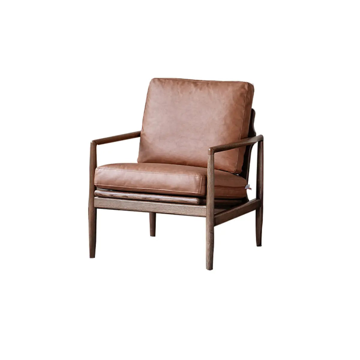 Scratch Resistant Leather Cushion Back Arm Chair