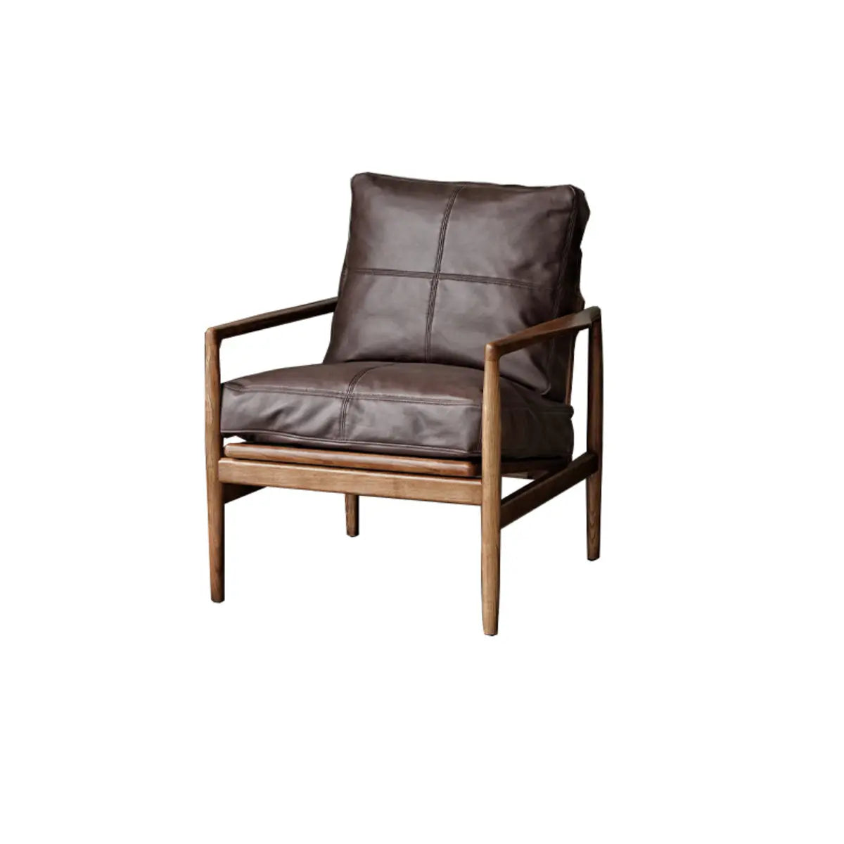 Scratch Resistant Leather Cushion Back Arm Chair