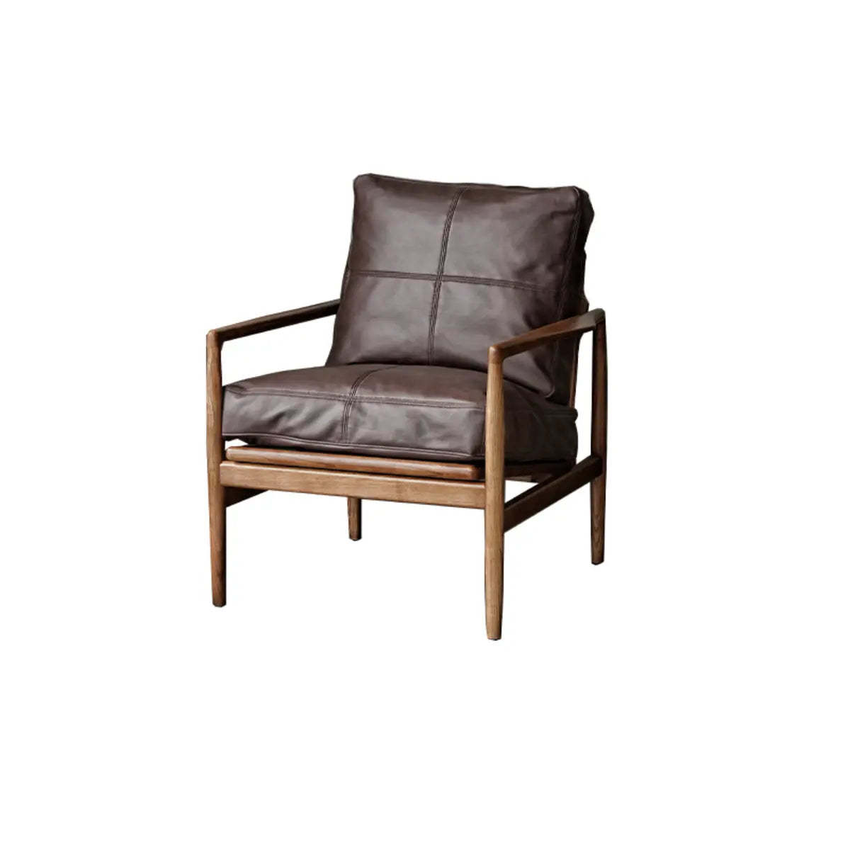 Scratch Resistant Leather Cushion Back Arm Chair