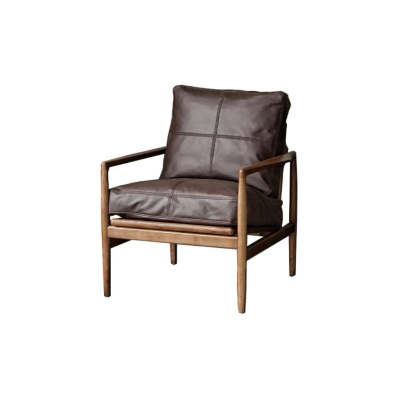Scratch Resistant Leather Cushion Back Arm Chair