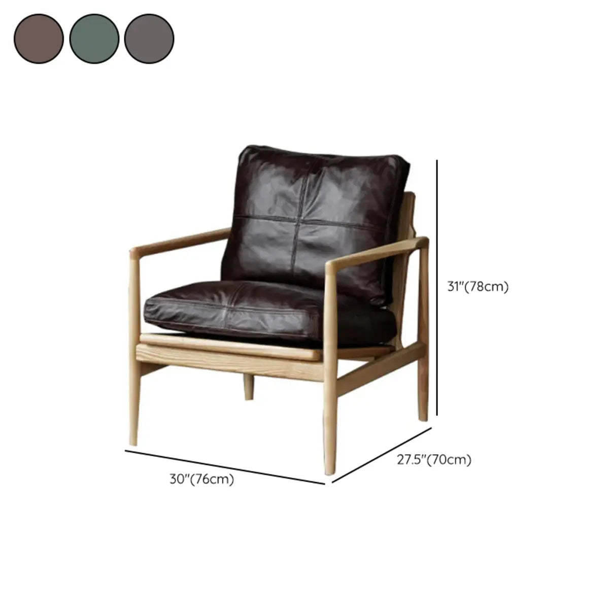 Scratch Resistant Leather Cushion Back Arm Chair