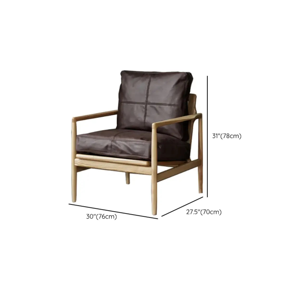 Scratch Resistant Leather Cushion Back Arm Chair