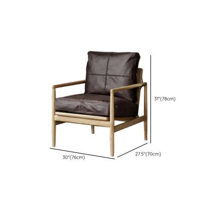Scratch Resistant Leather Cushion Back Arm Chair