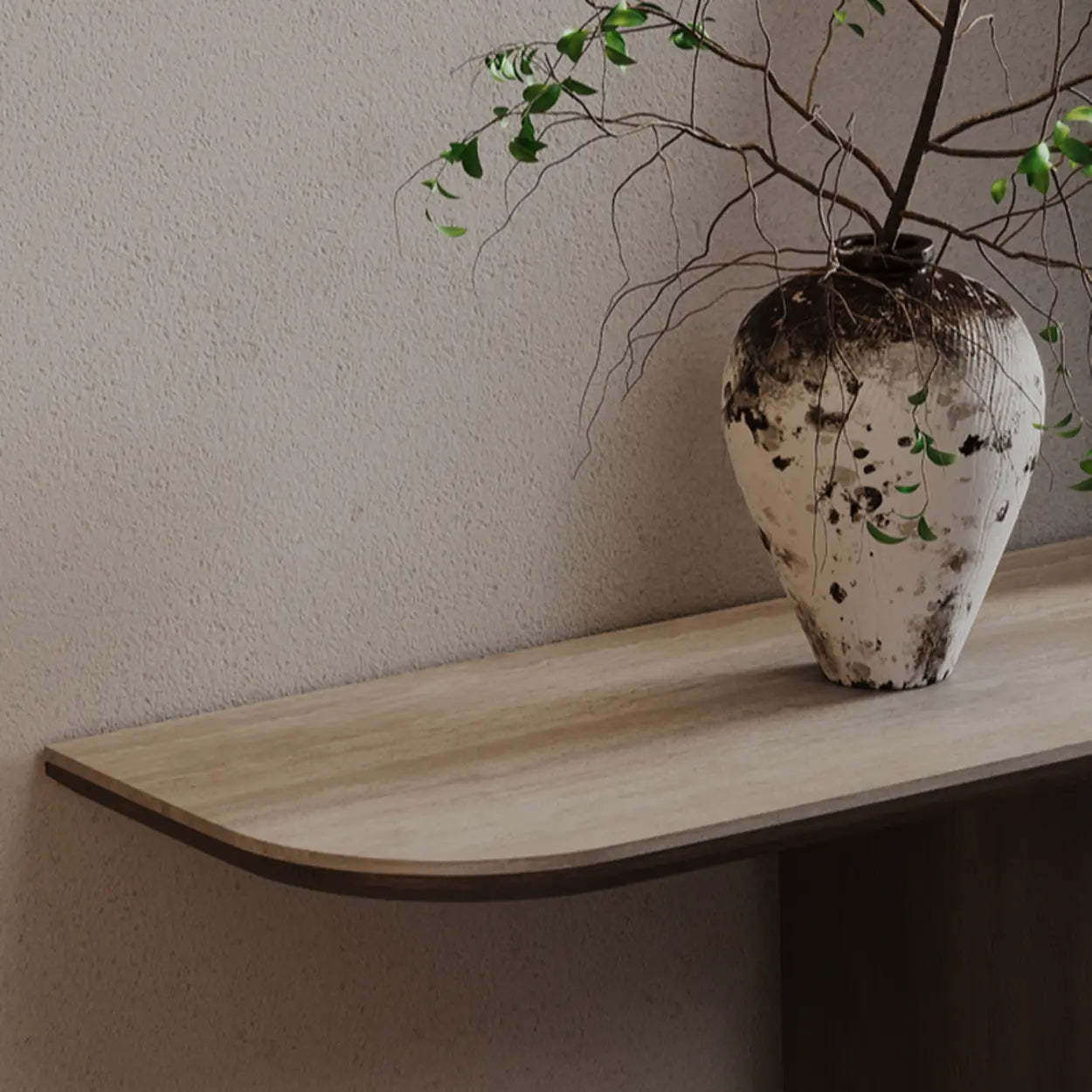 Scratch-Resistant Brown Wood Rectangular Console Table