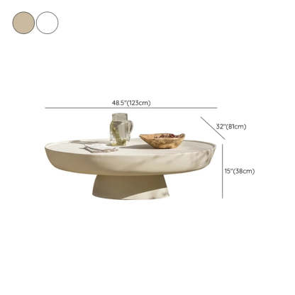 Scratch-Resistant Round Stone Outdoor Coffee Table
