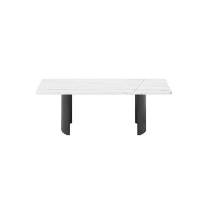 Stone Rectangular Sled Coffee Table — Gold-Black