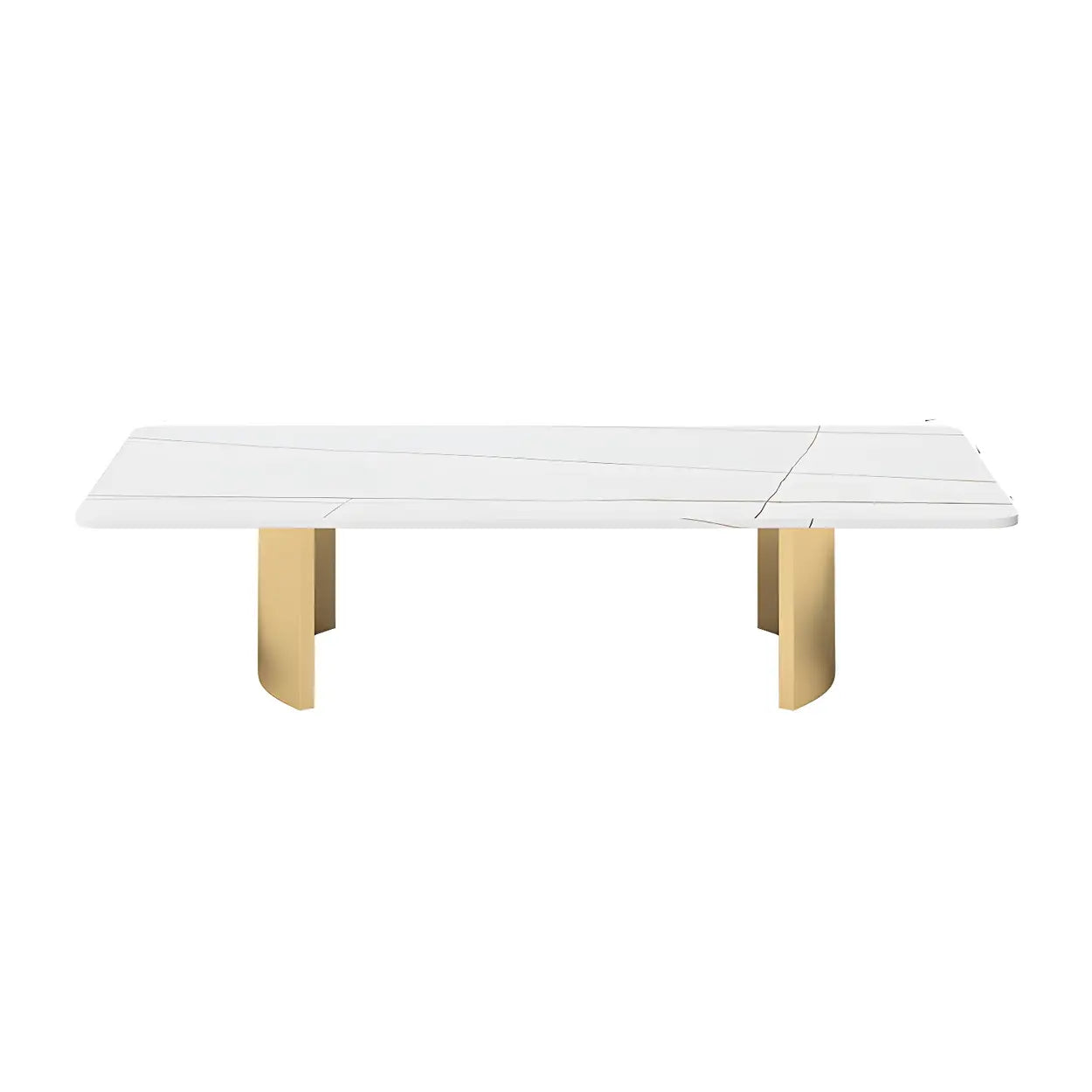 Stone Rectangular Sled Coffee Table — Black