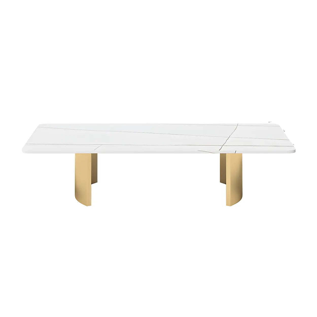 Stone Rectangular Sled Coffee Table — Black