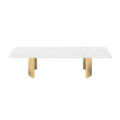 Stone Rectangular Sled Coffee Table — Black