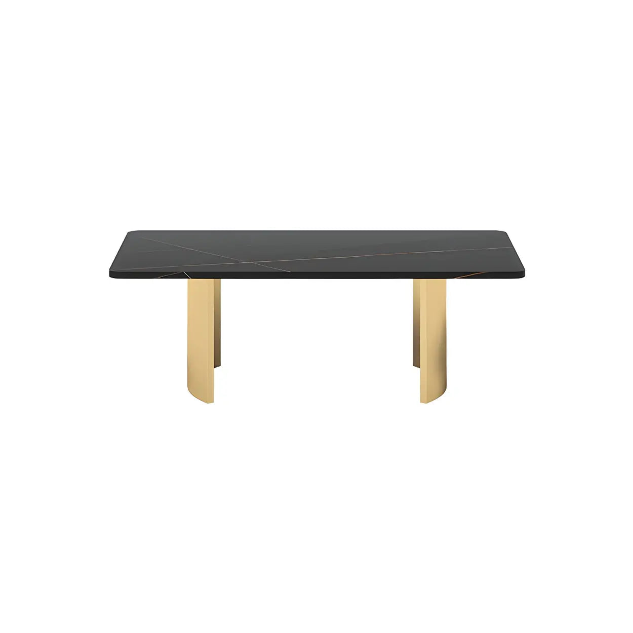 Stone Rectangular Sled Coffee Table — Black
