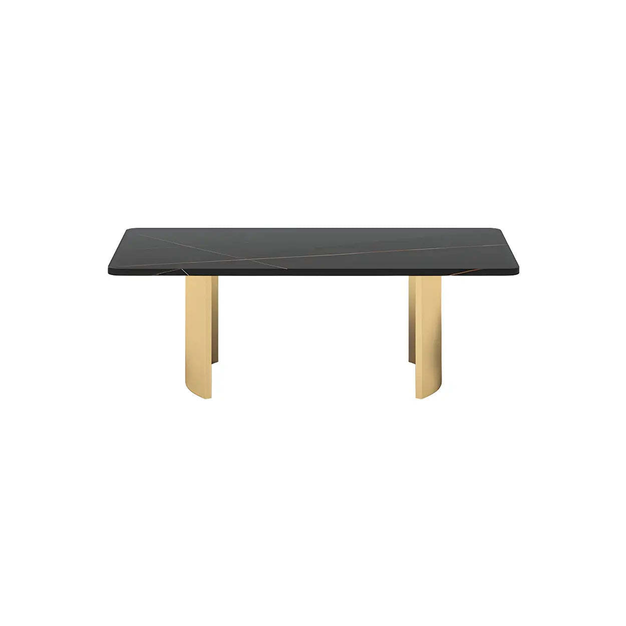 Stone Rectangular Sled Coffee Table — Black