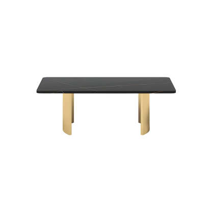 Stone Rectangular Sled Coffee Table — Black